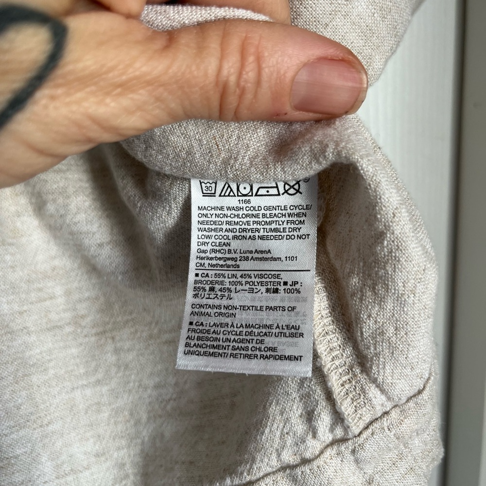 Banana Republic Women's Cropped Linen Embroidered Top - Picture 6 of 9